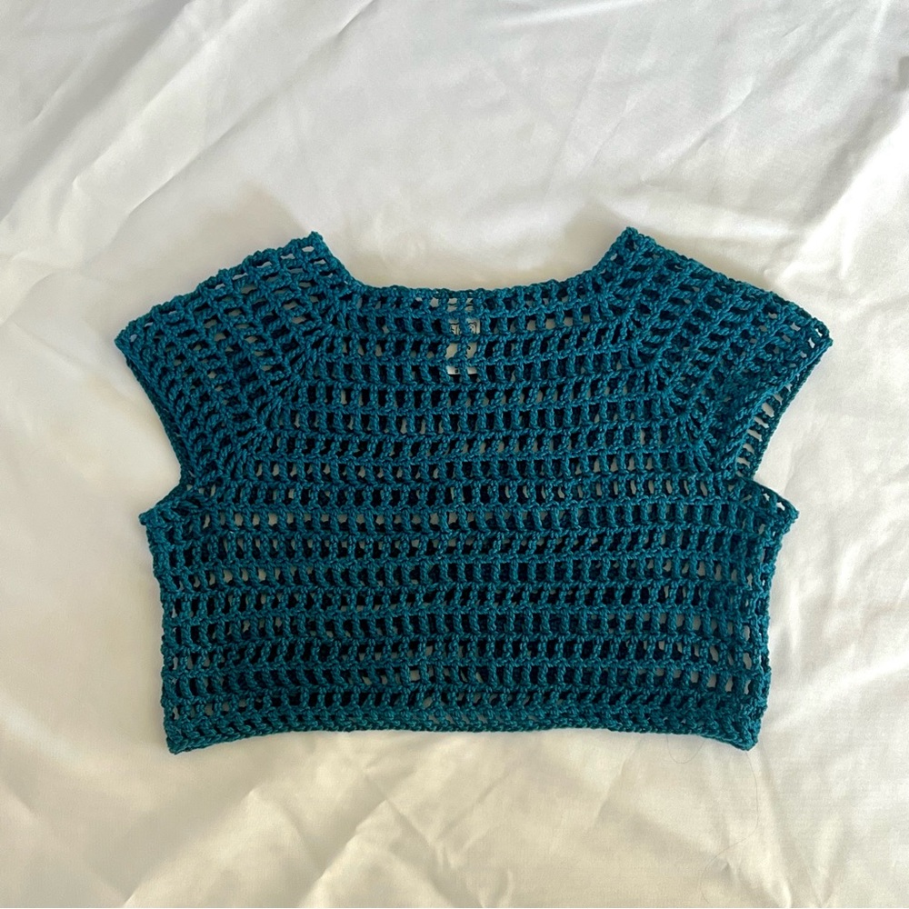 handmade crochet mesh top